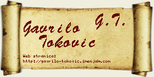 Gavrilo Toković vizit kartica